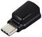 Un adaptateur noir USB-C vers USB-A, petit et compact, adapté pour connecter des appareils USB-C aux anciennes ports USB-A.