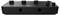Une interface audio noire avec plusieurs boutons de réglage et des connexions sur le devant, adaptée aux musiciens et aux ingénieurs du son.