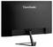 Moniteur ViewSonic noir vu de dos, avec un socle simple et le logo de l'entreprise placé de manière centrale.