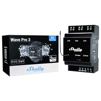 Modem et emballage 'Wave Pro 3'. Le produit prend en charge la fréquence EU 868,4 MHz et est compatible avec 'Z-Wave' Plus.