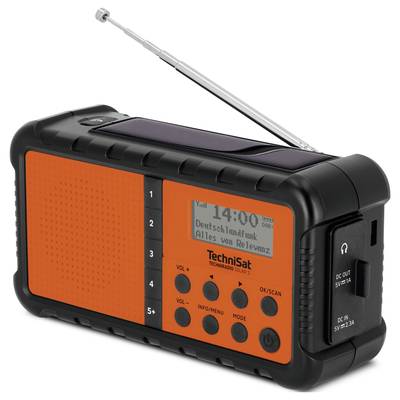 TechniSat TECHNIRADIO SOLAR 2 Radio de table DAB+, FM USB panneau solaire, manivelle, lampe de poche, rechargeable, prot-3