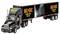 Un camion noir avec remorque, décoré de la graphique 'AC/DC PWR/UP TOUR'. Un guitariste est représenté sous les projecteurs.