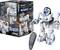 Jouet robot 'Robo Friends T-Giant' télécommandé, représenté à côté de son emballage. Design blanc et bleu avec des bras articulés.