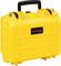 Valise rigide de protection jaune avec poignée et fermetures noires, adaptée au transport sécurisé d'objets fragiles.