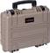 Une valise robuste, beige avec une poignée noire et l'inscription 'EXPLORER CASES' à l'avant. Adaptée pour le transport en toute sécurité de l'équipement.