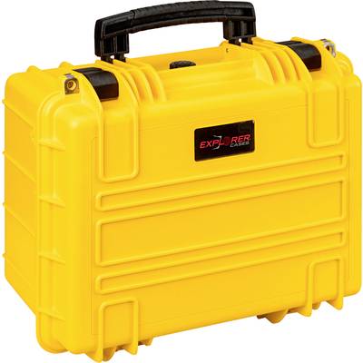 'Valise d'explorateur jaune robuste avec poignée noire. Parfaite pour le transport sécurisé d'équipements sensibles.'