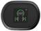 Un boîtier de casque noir avec un symbole vert indiquant que les écouteurs sont connectés.