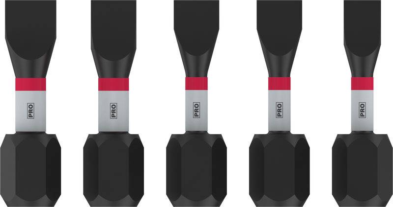 Cinq haltères noirs de musculation alignés, chacun marqué d'un ruban rouge, montrant différentes variations de poids professionnels.