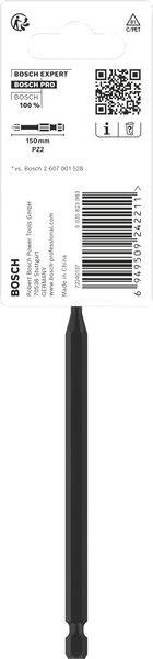 Embout de tournevis Bosch Expert Phillips PH2 noir, longueur de 100 mm. L'emballage présente le logo du fabricant, le code-barres et le code QR.