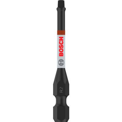 Embout de vissage Bosch PZ2 avec tige grise et inscription rouge, adapté aux outils électriques.