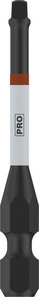 Un embout de tournevis noir avec un marquage gris et un anneau rouge, portant l'inscription 'PRO' au centre.