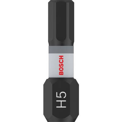 Un embout de tournevis noir et gris avec marquage 'H5' et logo rouge 'Bosch'.