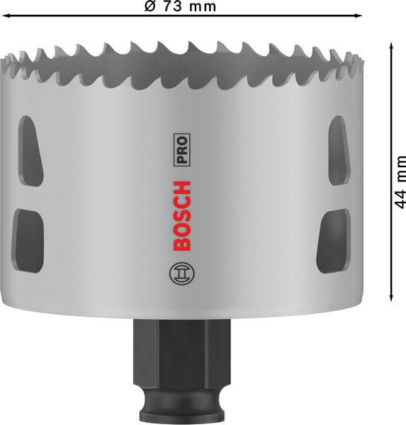 Scie-cloche Bosch Pro, diamètre 73 mm, hauteur 44 mm.