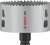 Scie-cloche métallique de marque Bosch, couleur argent, avec dentelure de coupe et fixation pour perceuse. Adaptée aux travaux de perçage précis.