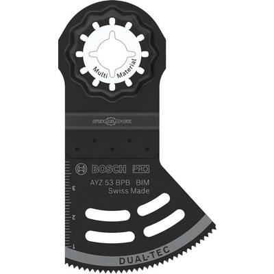 Lame de scie multifonction 'Bosch Dual-Tec Multi Material' pour différents matériaux, avec échelle de mesure et fixation Starlock.