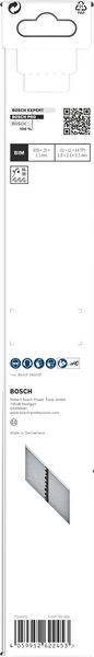 Lame de scie sauteuse Bosch, modèle 'T101AO', emballage comprenant des détails techniques et des codes QR. Adapté aux travaux sur bois.