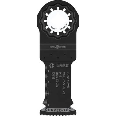 Lame de scie noire Bosch pour applications multimatériaux, description du modèle et dimensions imprimées.
