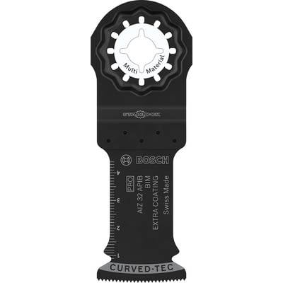 Une lame de scie noire multi-matériaux de Bosch avec un design Starlock et une échelle sur le côté.