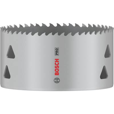 Scie cloche métallique Bosch Pro avec bord dentelé et surface grise, adaptée pour un perçage précis dans divers matériaux.
