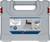 Coffret à outils Bosch avec ensemble universel pour plusieurs matériaux ; contient diverses lames de scie. L'étiquette indique '15 pcs PRO Ensemble Multimatériaux Universel'.