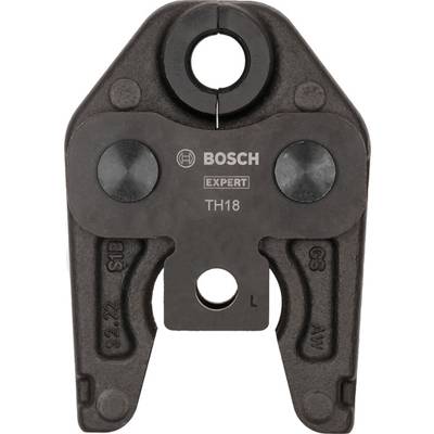 Pince avec l'inscription 'BOSCH EXPERT TH18', utilisée pour des sertissages. Design sombre et robuste avec deux grandes vis.