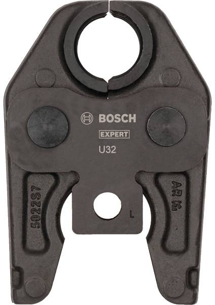 Pince à sertir Bosch, modèle U32, noire, avec inscription « EXPERT », utilisée pour les raccordements de tuyaux ou applications similaires.