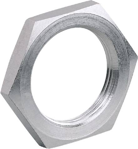 Écrou hexagonal en métal, utilisable pour la fixation de vis dans différentes applications.