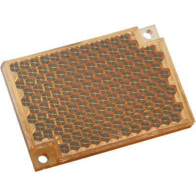 Une plaque en plastique transparent avec un motif hexagonal en forme de nid d'abeille. Elle dispose de deux trous de fixation aux coins opposés.