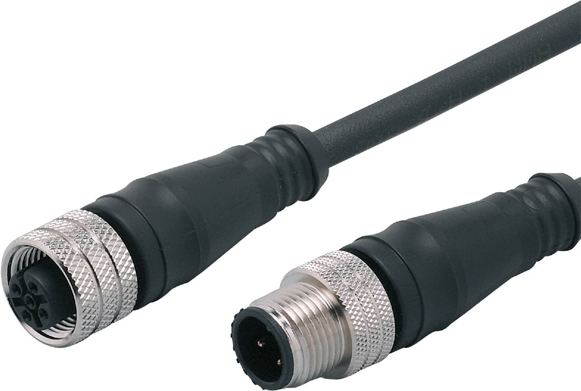 Un câble noir avec une fiche cylindrique, connecté à une autre fiche, probablement destiné à des appareils électroniques.