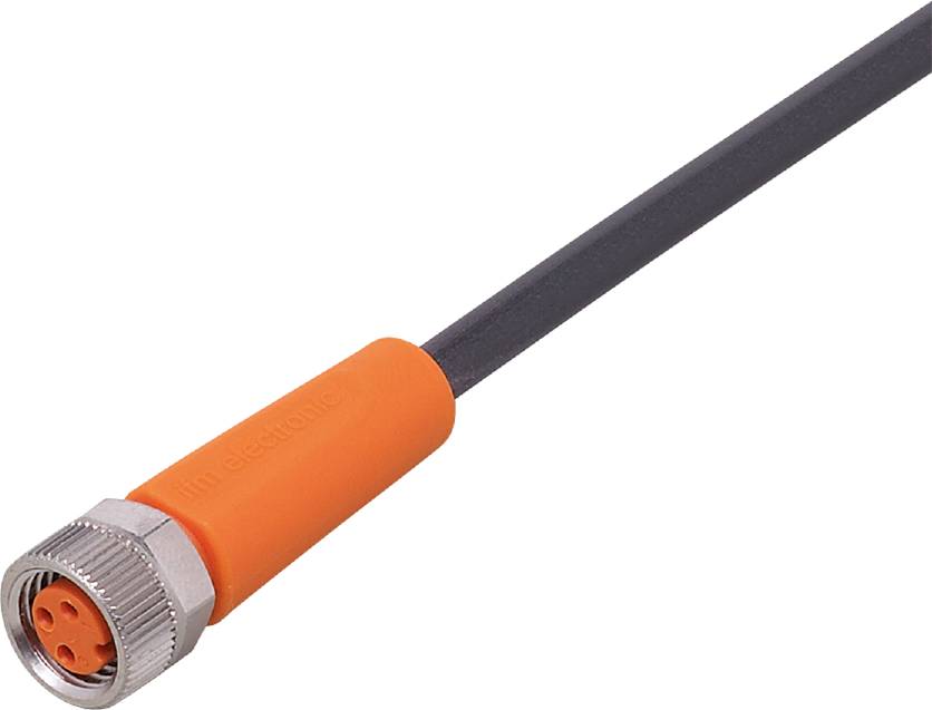 'Connecteur Ethernet orange avec câble noir, vue d'une connexion, focus sur le connecteur.'