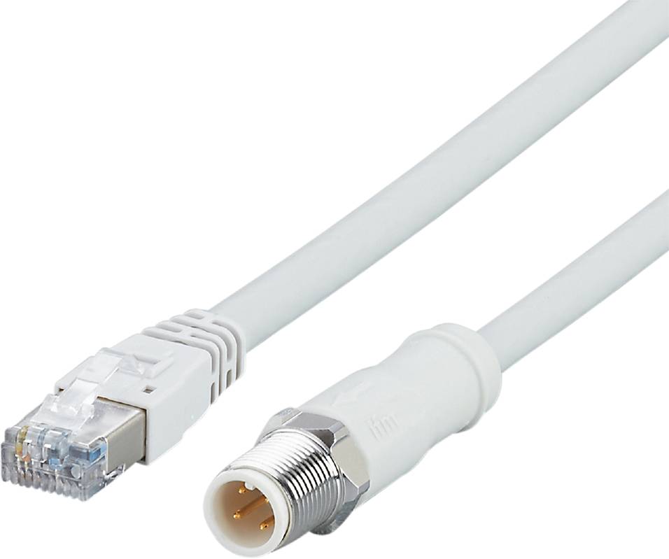 Un câble Ethernet connecté à un câble coaxial montre un adaptateur pour les installations et connexions réseau.