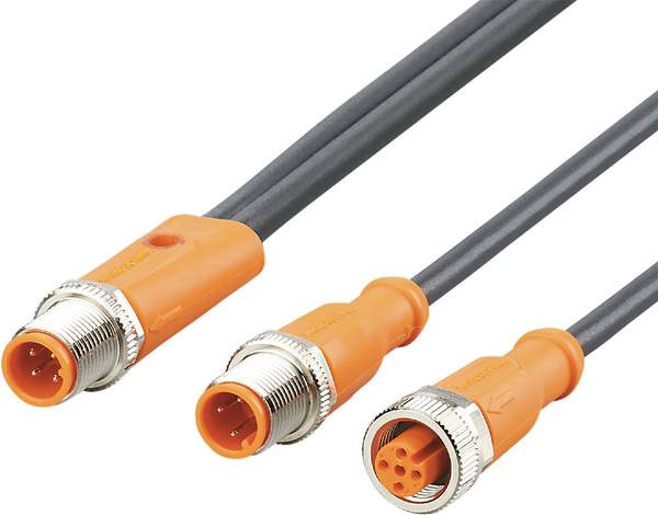 ifm Electronic EVCA66 Jonction M12 mâle, droit, femelle, droit 0.2 m Nombre de pôles: 4, 5 1 pc(s) Piece