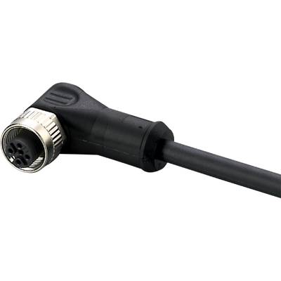 Gros plan sur un connecteur noir avec un câble sortant de son extrémité droite.