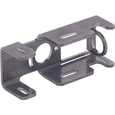 Support métallique à ouvertures multiples et design coudé. Utilisé pour la fixation et la stabilisation dans les constructions mécaniques.