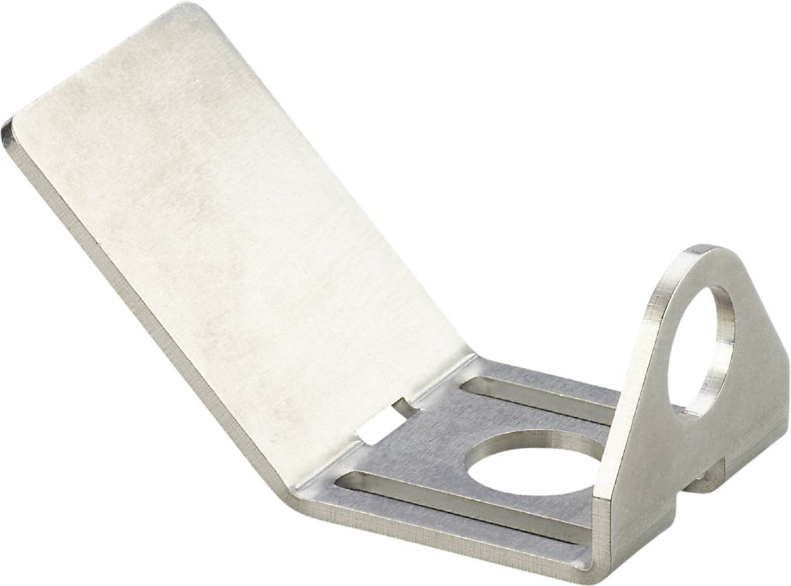 Support métallique avec base rectangulaire et couverture inclinée. Une ouverture est visible au centre de la base.