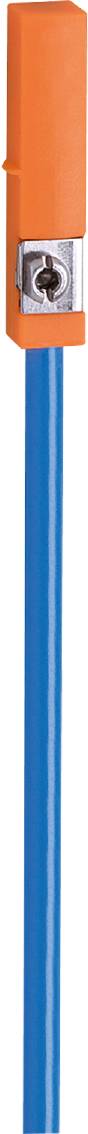 Crayon de couleur bleu sur fond blanc.
