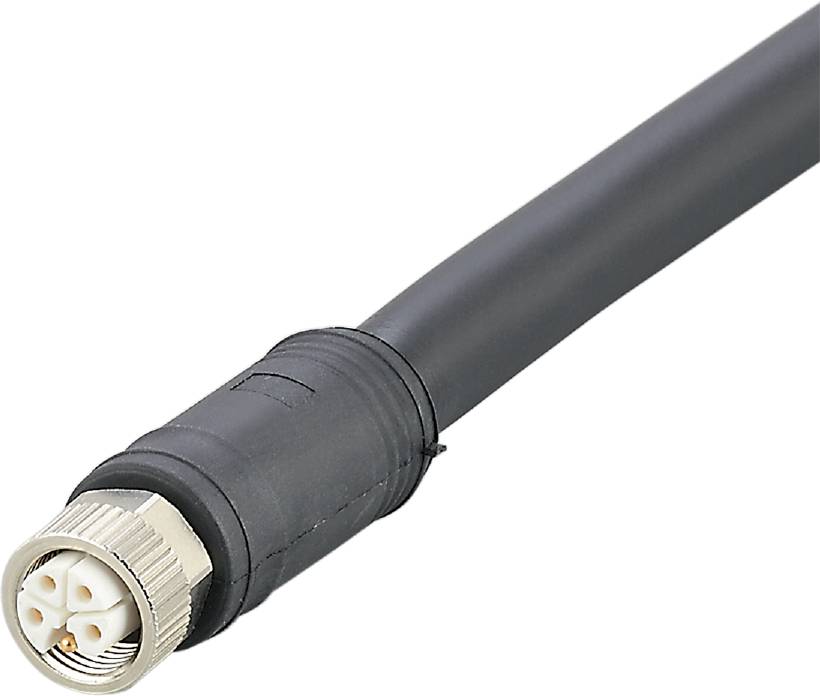 Un câble noir avec une fiche à 4 broches à son extrémité, adapté aux connexions électroniques ou à la transmission de données.