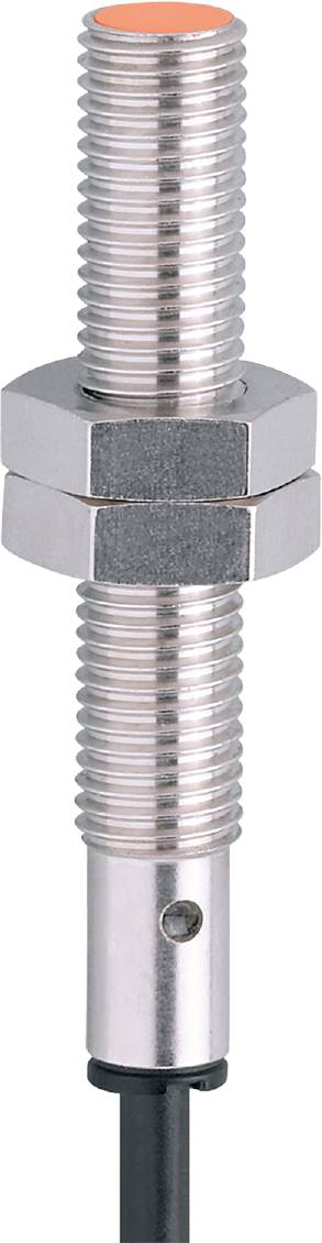 Un boulon hexagonal en argent avec un filetage visible et un écrou, debout.