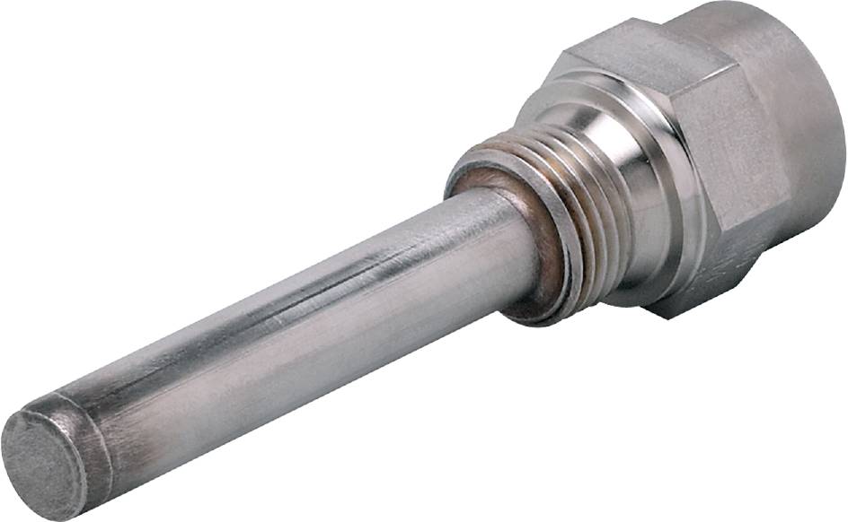 Gros plan sur un tube métallique fileté. Le tube présente un caractère industriel, probablement adapté à des applications hydrauliques.