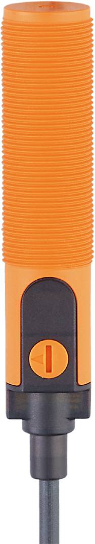 Bâton orange avec une section supérieure striée et un embout ovale sombre en bas.