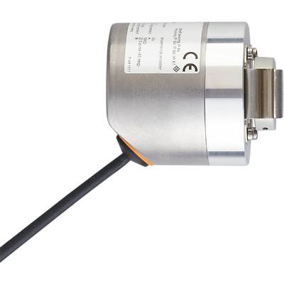 Un capteur électrique argenté avec connexion par câble. Le boîtier porte des marquages techniques et des signes de certification.