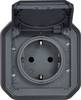 Legrand complet en saillie, Prise 2P+T avec clapet Plexo gris 069799L 1 pc(s)