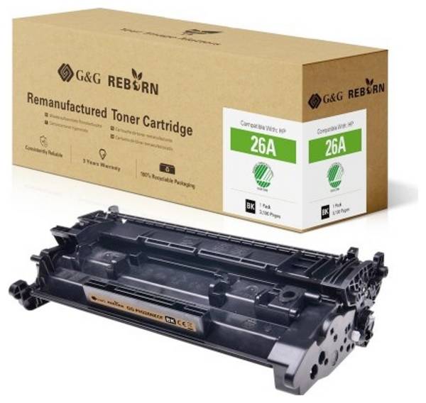 G&G Toner remplace HP, Troy 26A compatible  noir 3100 pages Reborn remanufactured 21232