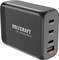 Chargeur noir avec trois ports USB-C et un port USB-A, portant la marque 'VOLTCRAFT' et le numéro de modèle 'UC-3C1A100W02' sur la gauche.