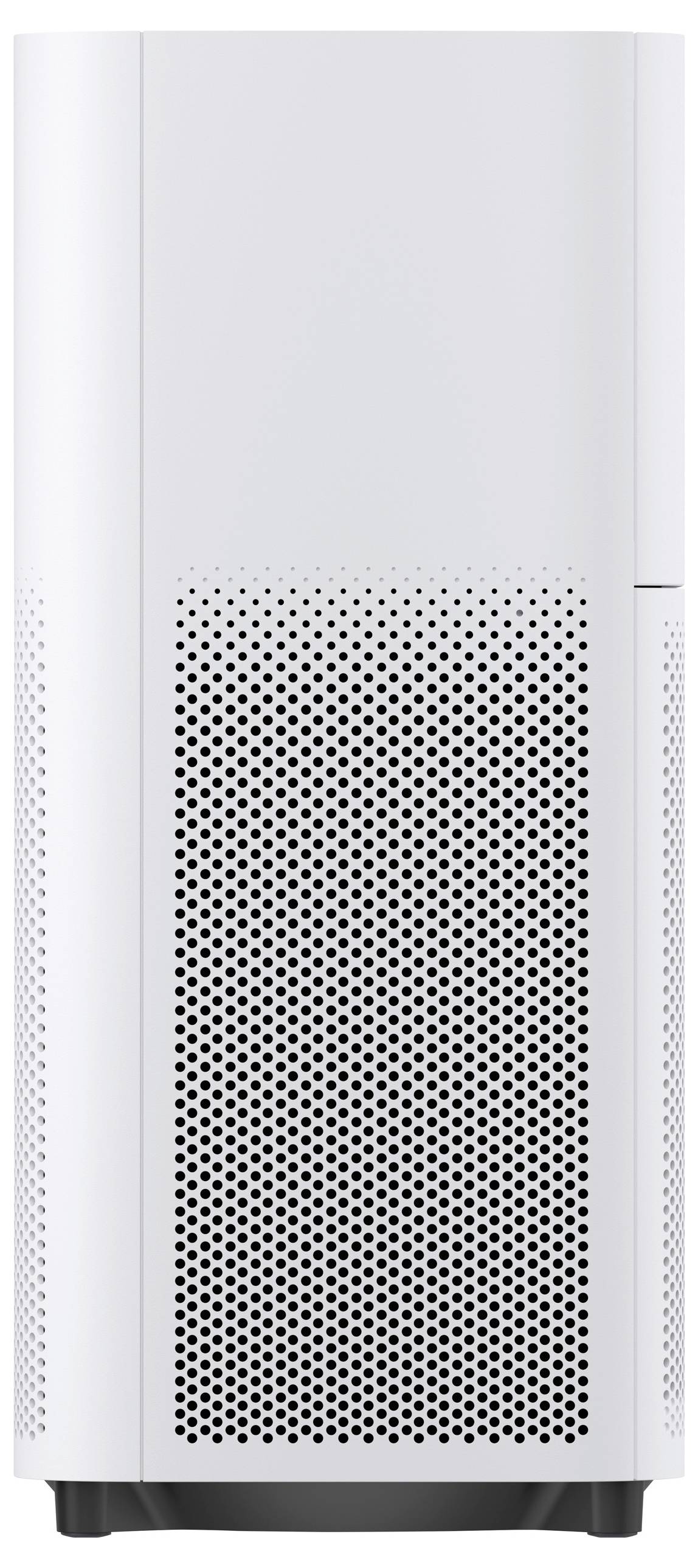 Un purificateur d'air blanc avec une grille perforée à l'avant, placé verticalement. Adapté pour une utilisation en intérieur afin d'améliorer la qualité de l'air.