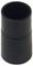 Un tube cylindrique noir en plastique avec deux sections étagées, probablement un élément de connexion ou de raccordement.