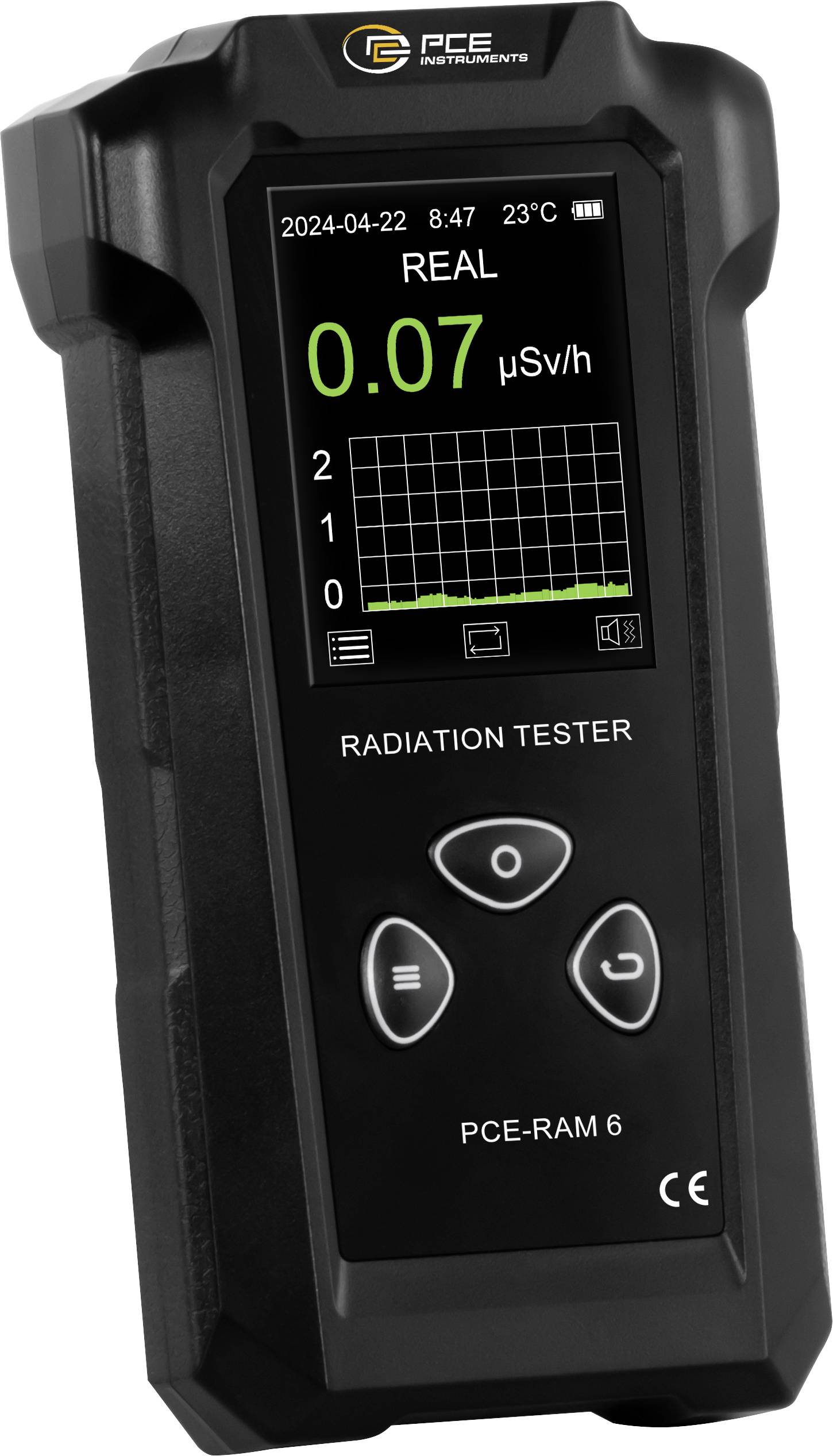 PCE Instruments Tube compteur de Geiger-Müller Radiation: Gamma, Rayons X, Beta signal sonore d'avertissement