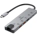 Renkforce Station d'accueil USB-C® RF-USBH-550 Convient pour les marques: Acer, Apple, Asus, Dell, HP, Huawei, Lenovo, M