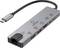 Hub USB-C avec ports Ethernet, HDMI, USB-A et USB-C, compatible avec vidéo 4K ; marque 'renkforce'.