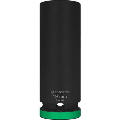 Une douille Bosch Professionnel noire, de 19 mm, avec un anneau vert à l'extrémité.